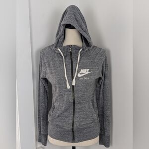Nike Y2K Heather Grey Lightweight Full Zip Hoodie, Sz XS